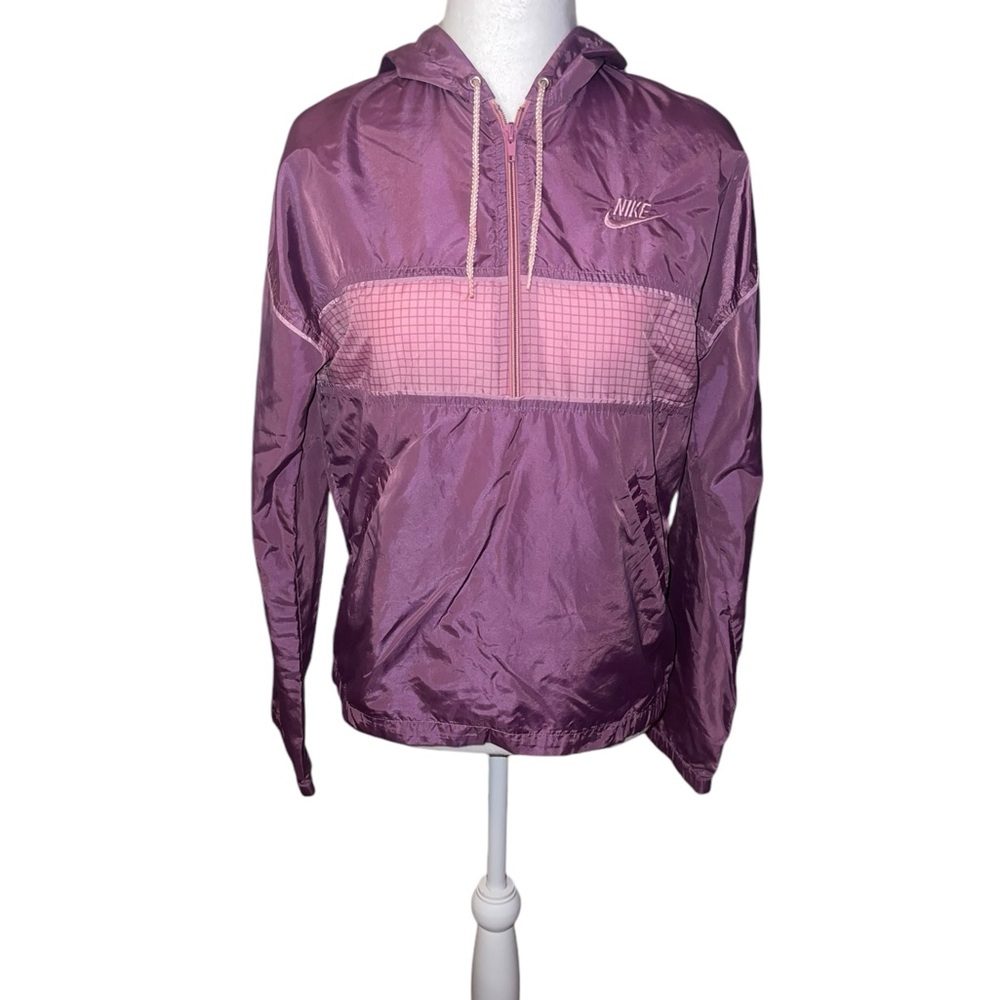 Y2K Nike Purple Windbreaker Half-Zip Jacket Sz Small